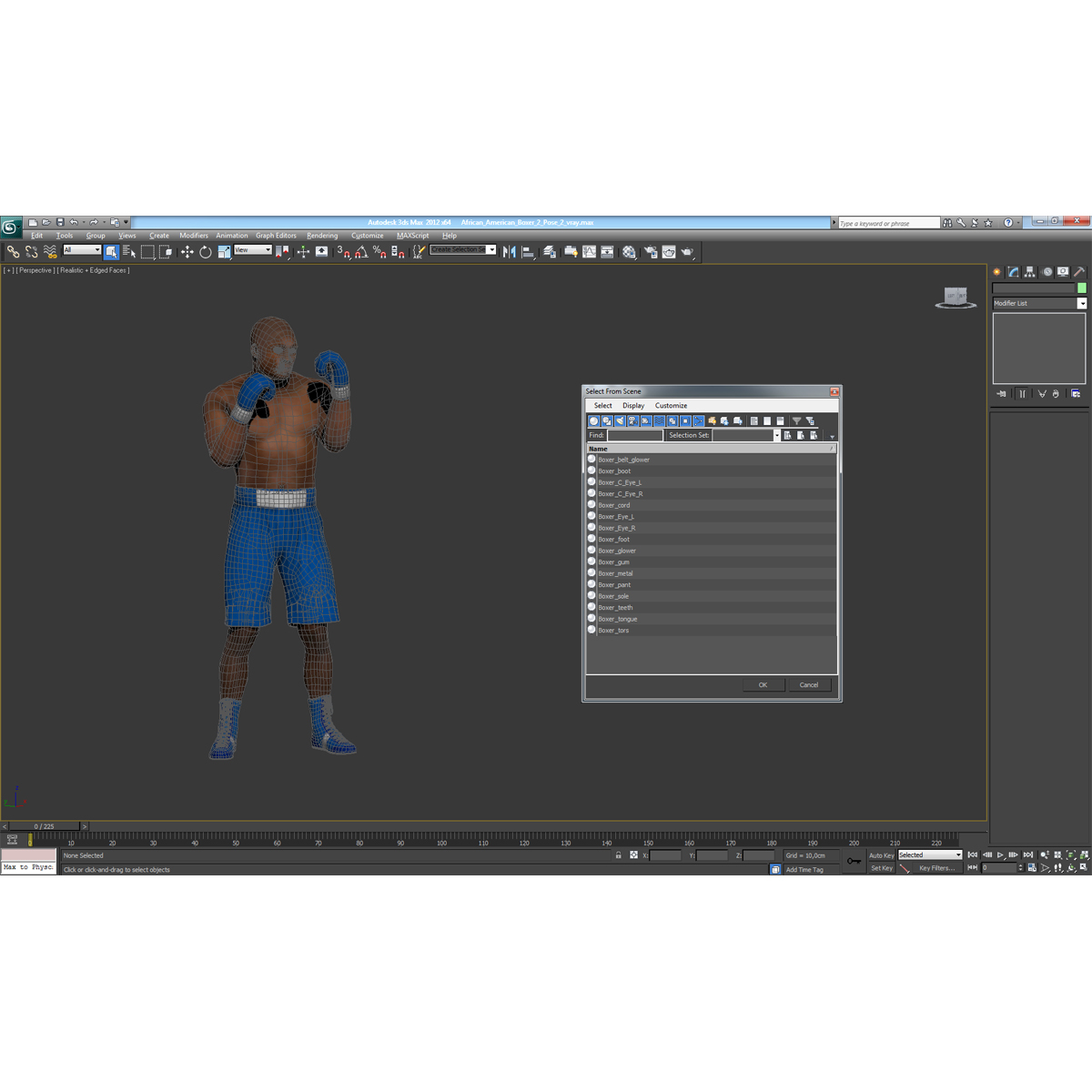 3D African American Boxer 2 Pose 2