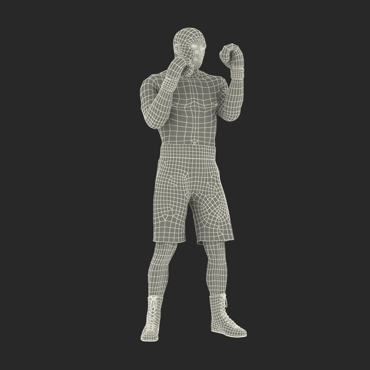 3D African American Boxer 2 Pose 2