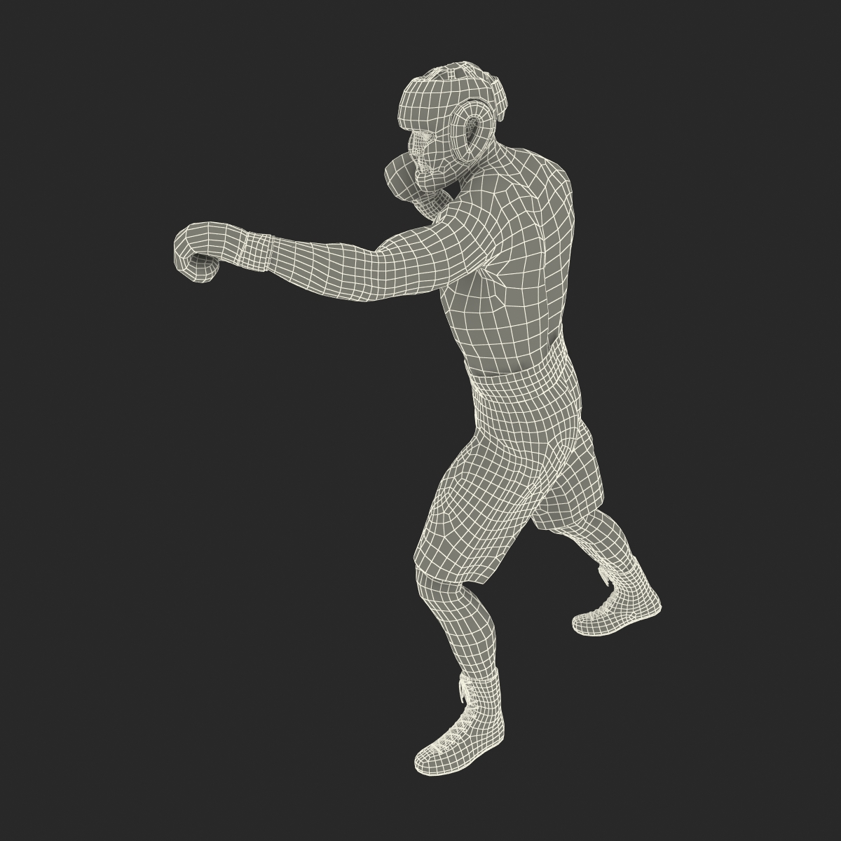 3D African American Boxer Red Suit Pose 3 model