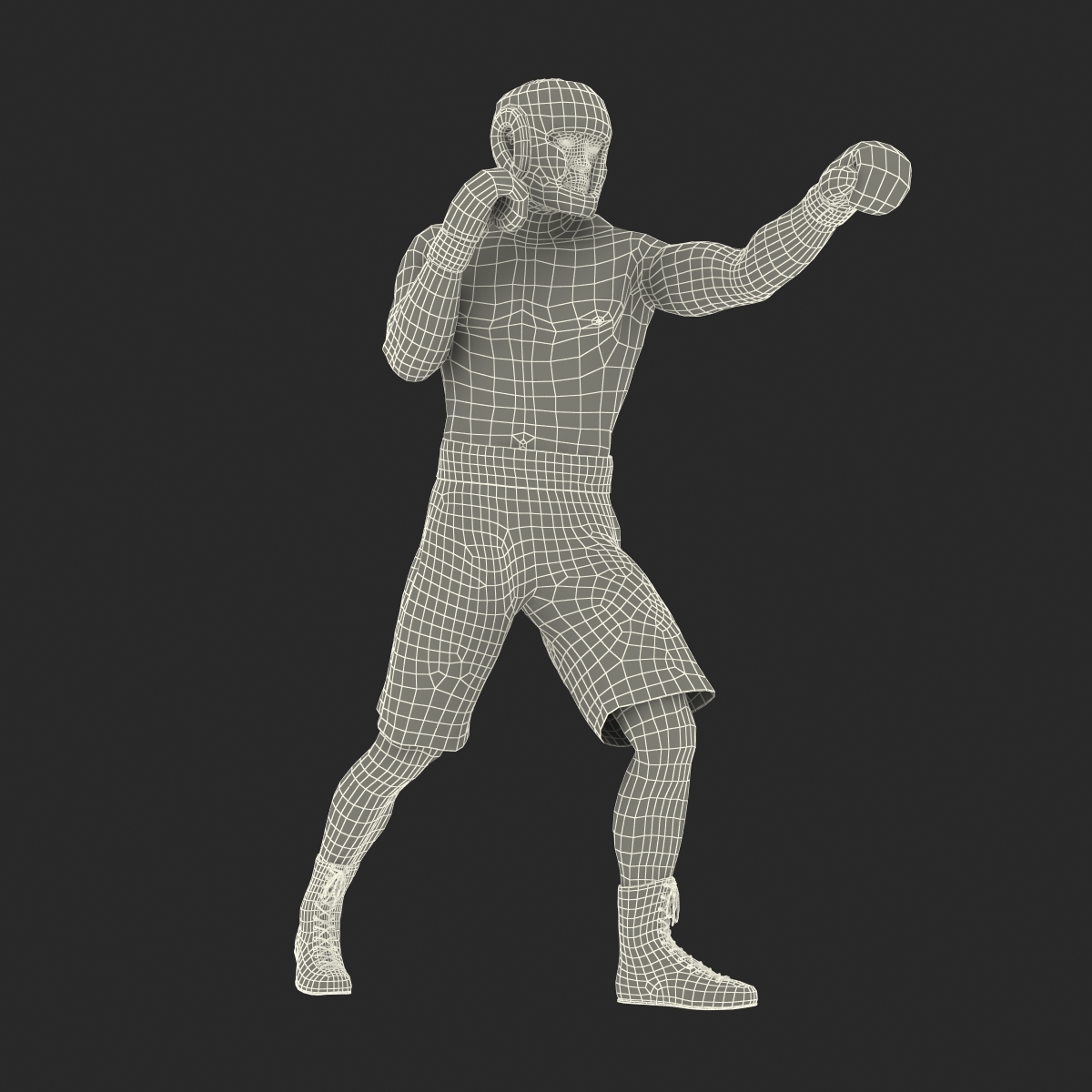 3D African American Boxer Red Suit Pose 3 model