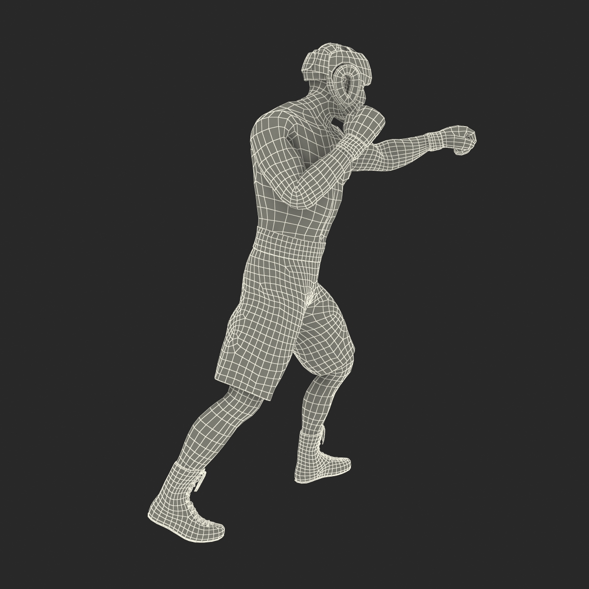 3D African American Boxer Red Suit Pose 3 model