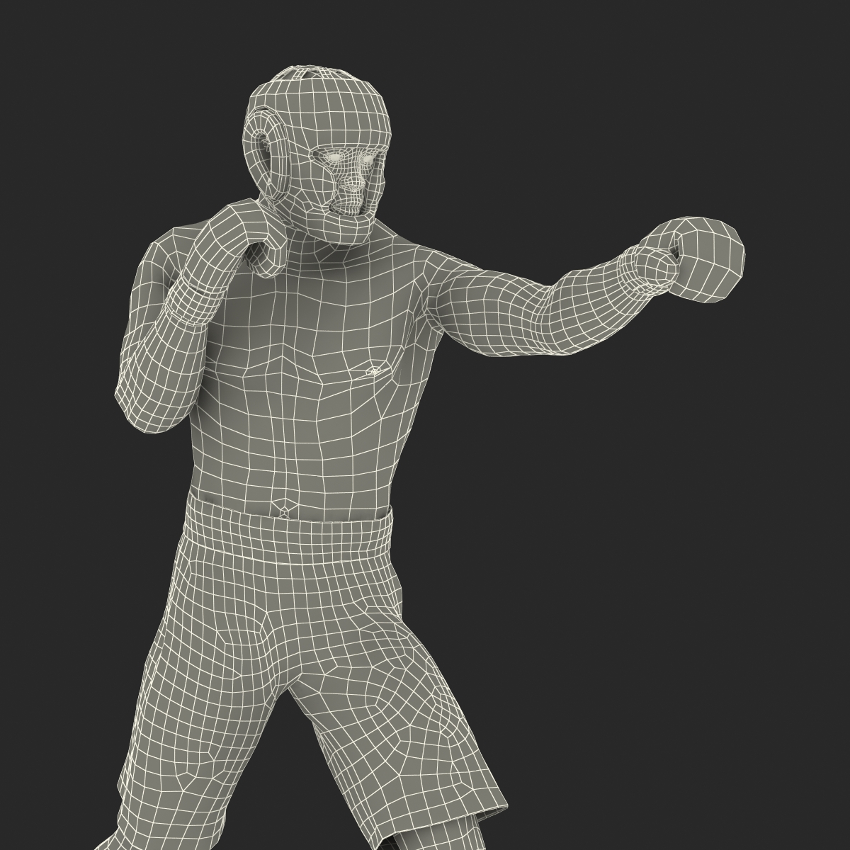 3D African American Boxer Red Suit Pose 3 model