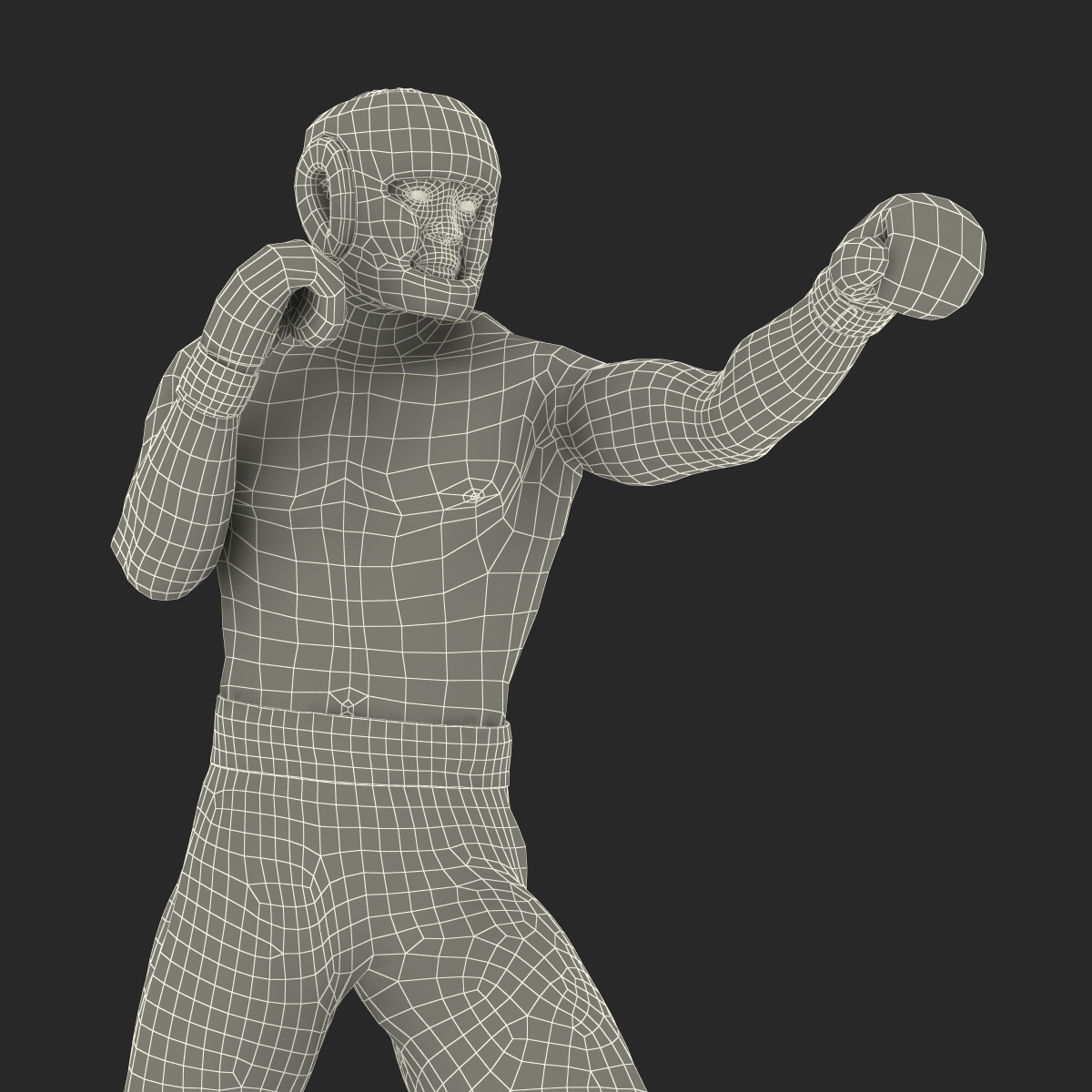 3D African American Boxer Red Suit Pose 3 model