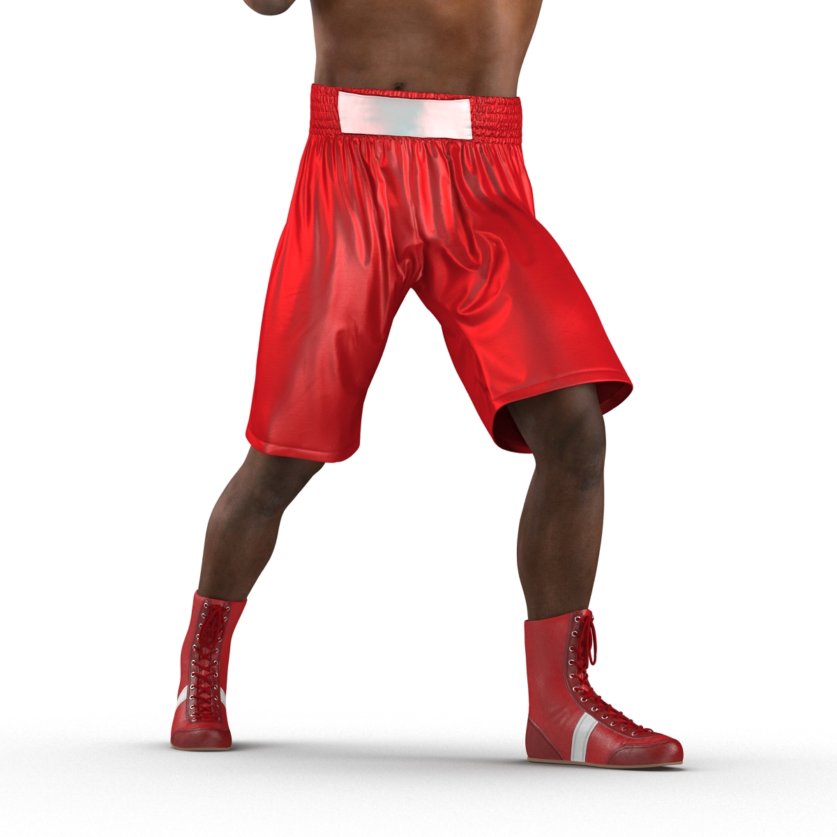 3D African American Boxer Red Suit Pose 3 model