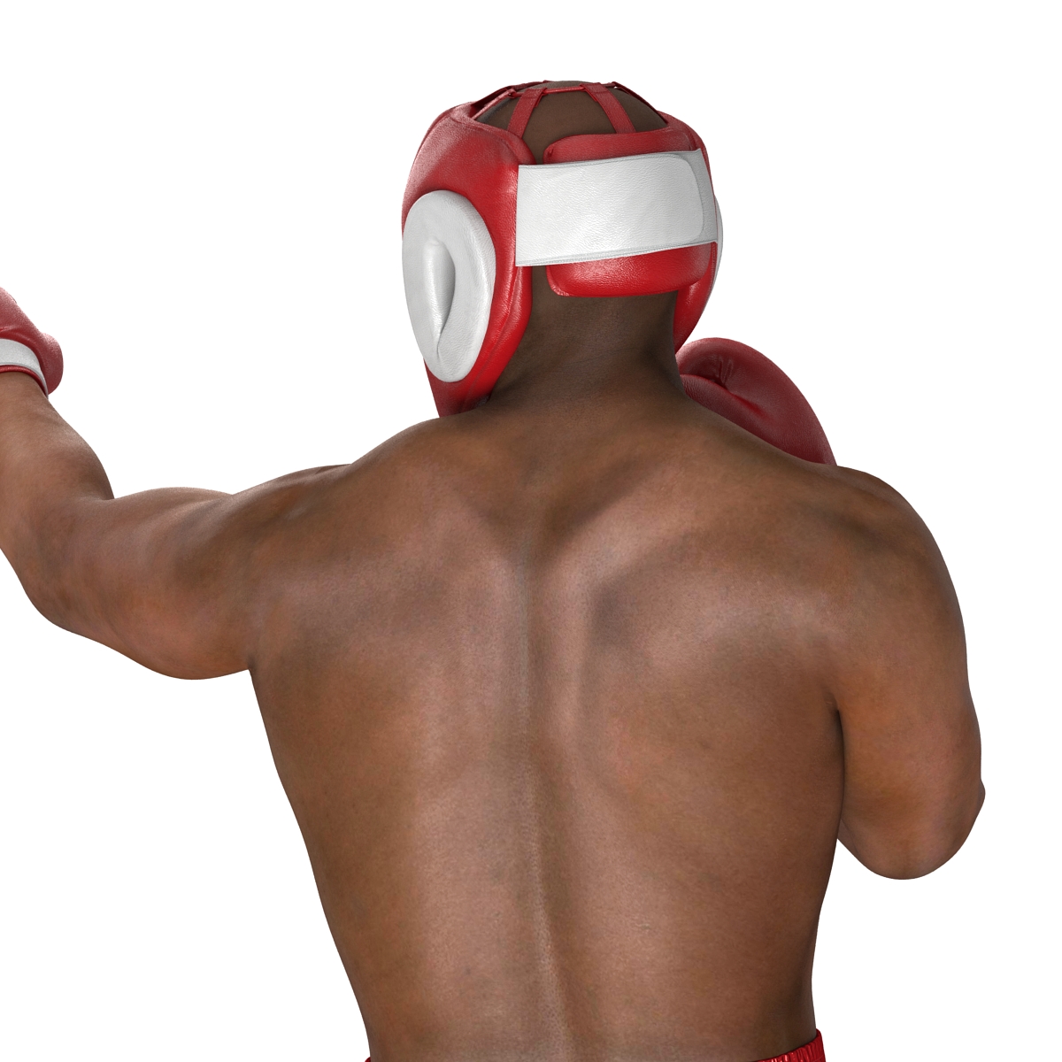 3D African American Boxer Red Suit Pose 3 model