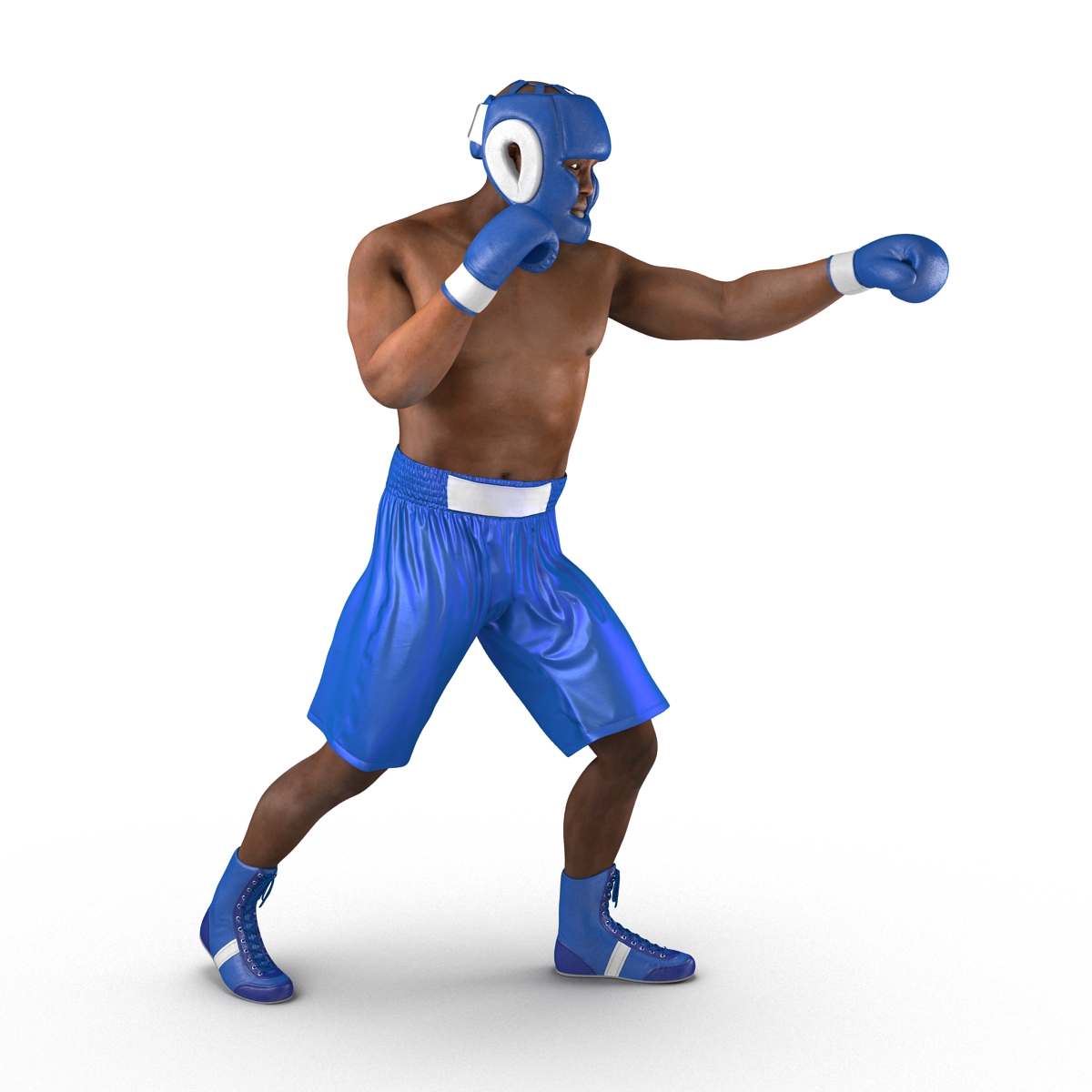 African American Boxer Pose 3 3D model