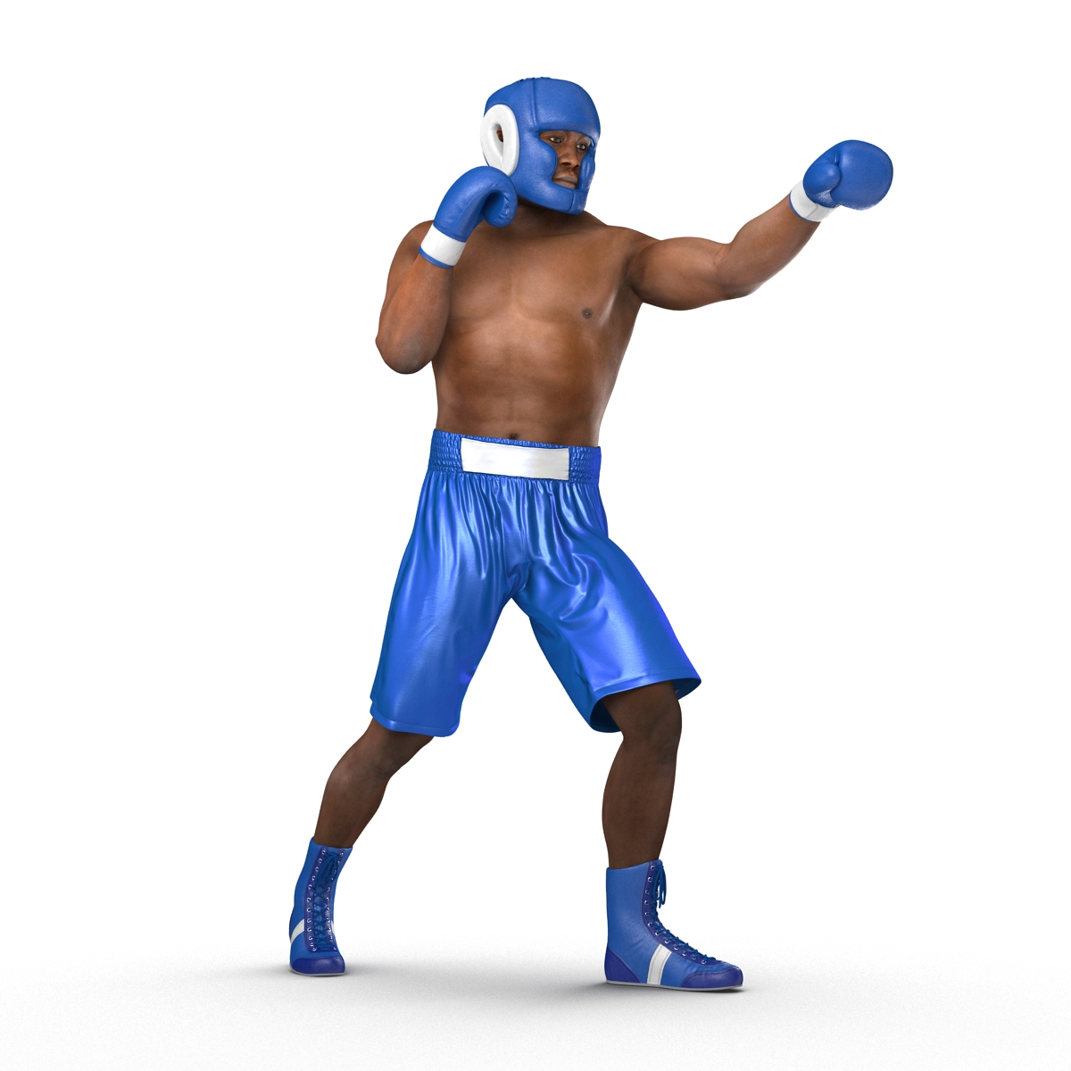 African American Boxer Pose 3 3D model