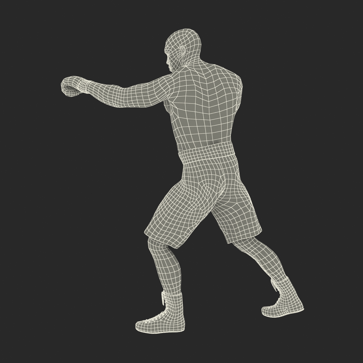 3D model African American Boxer 2 Red Suit Pose 3