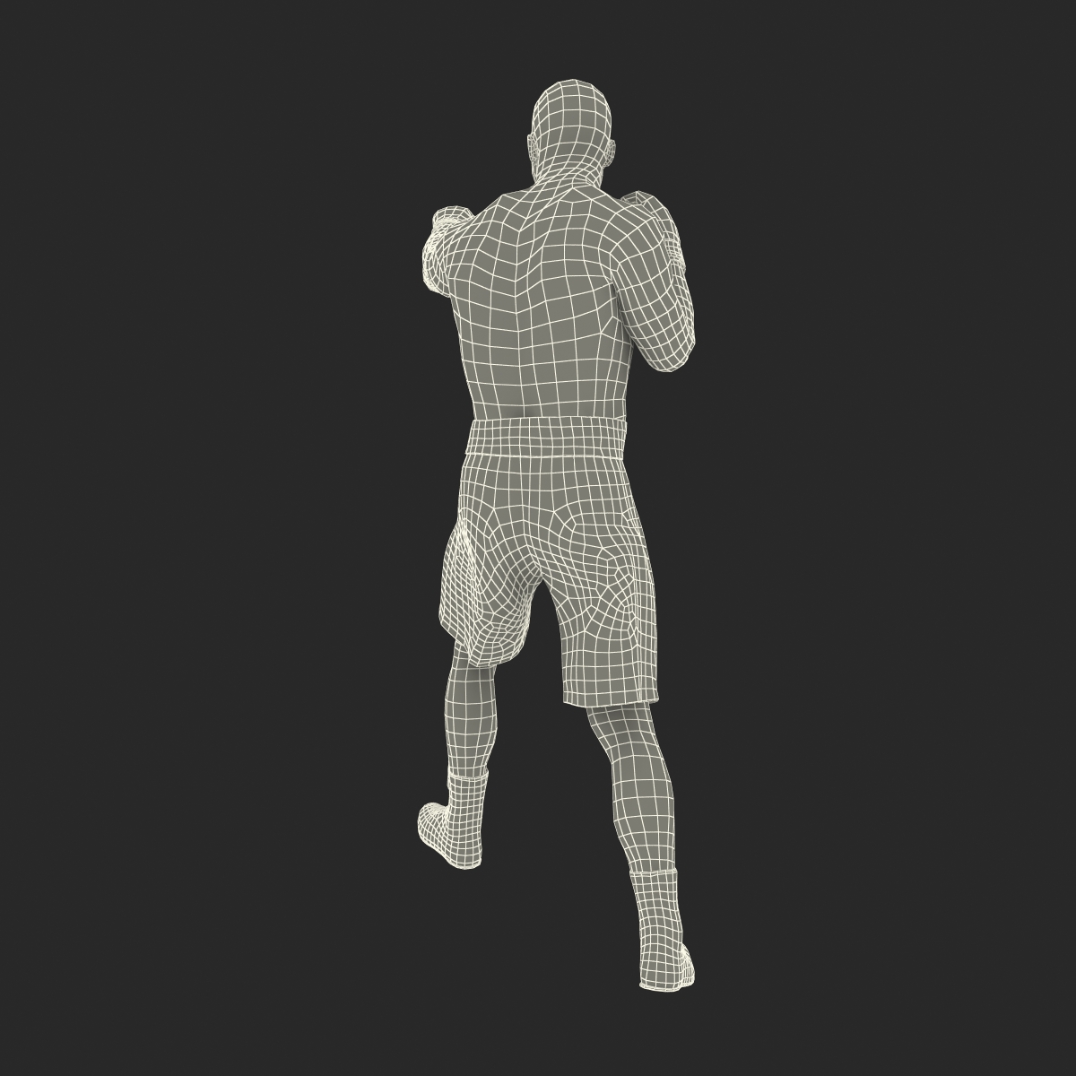 3D model African American Boxer 2 Red Suit Pose 3