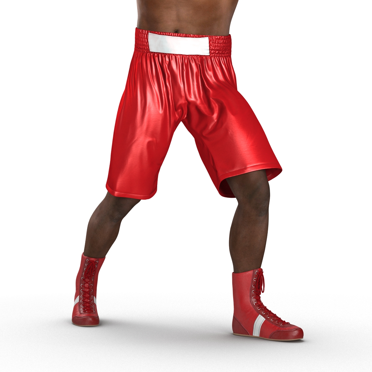 3D model African American Boxer 2 Red Suit Pose 3