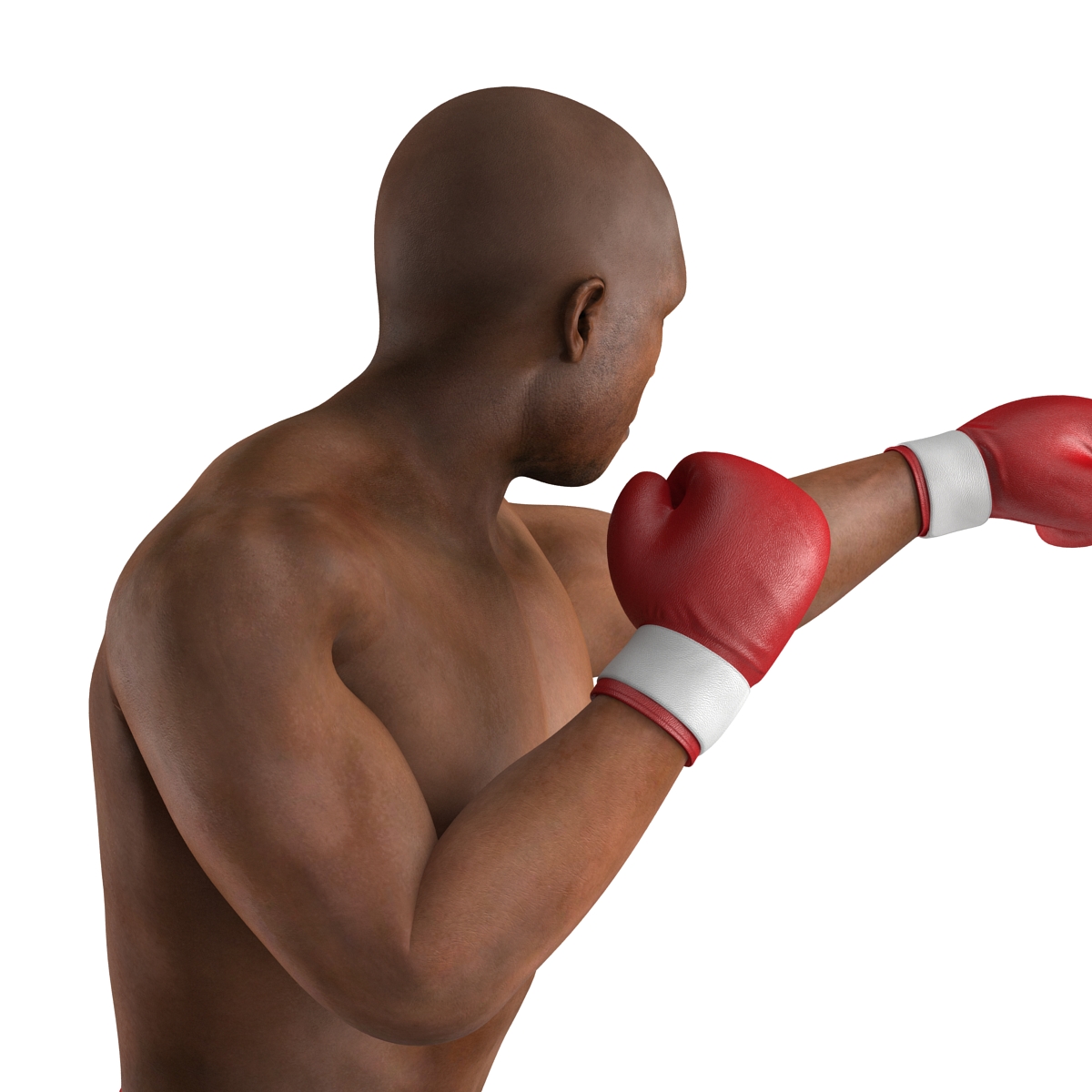 3D model African American Boxer 2 Red Suit Pose 3