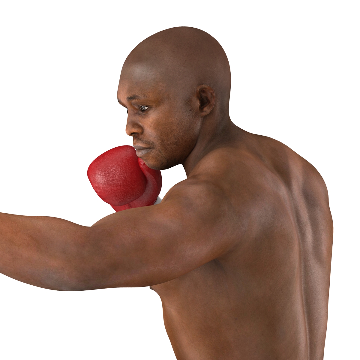 3D model African American Boxer 2 Red Suit Pose 3