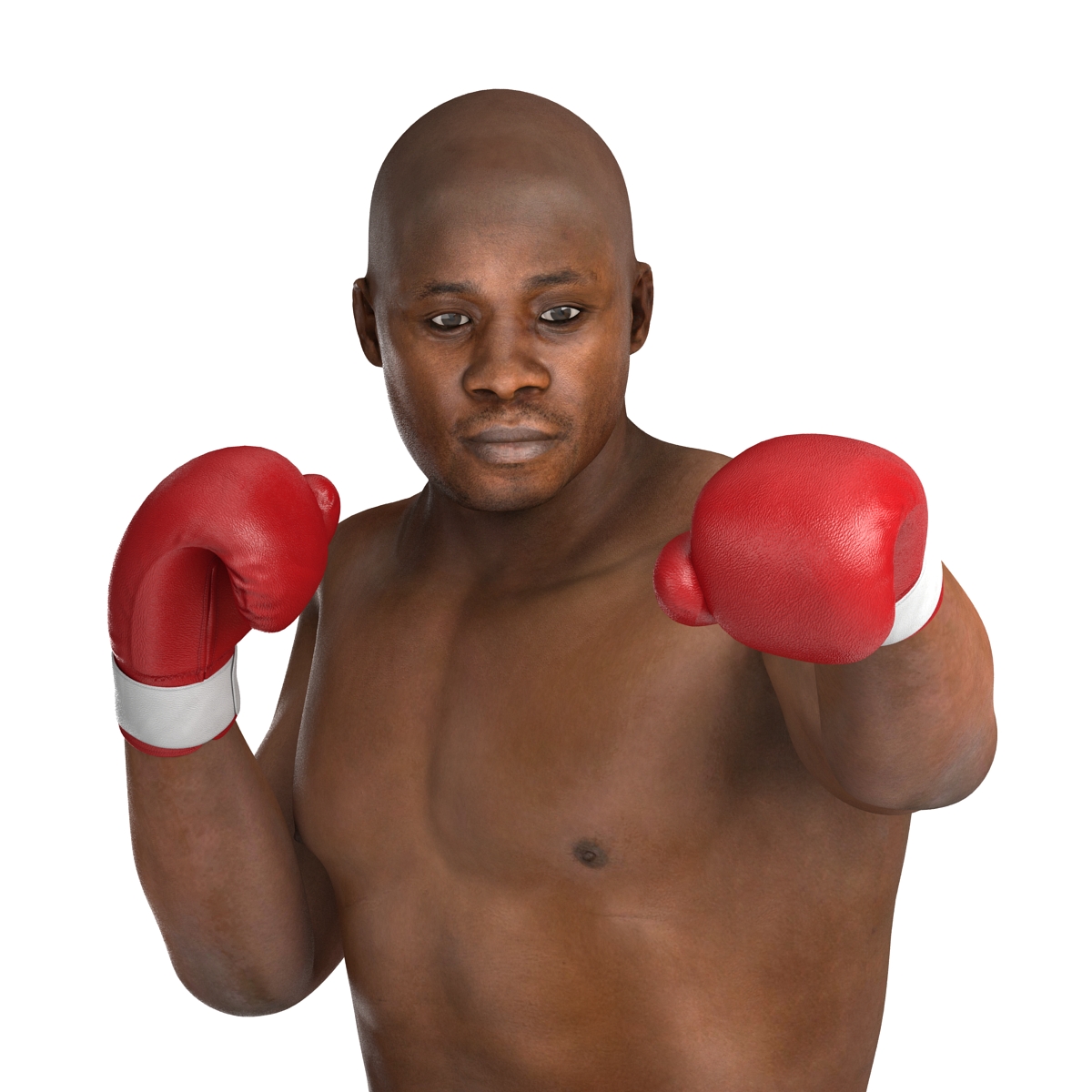 3D model African American Boxer 2 Red Suit Pose 3