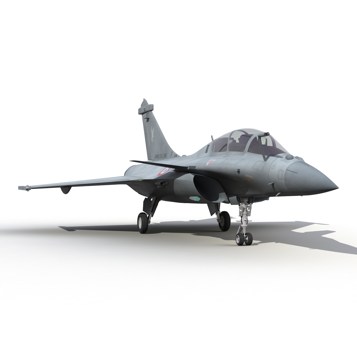 French Fighter Dassault Rafale Rigged 3D