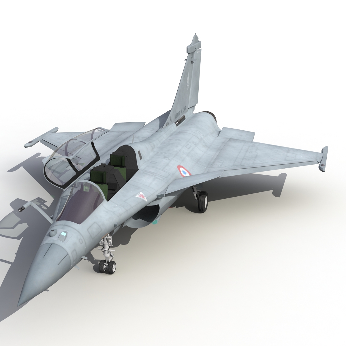 French Fighter Dassault Rafale Rigged 3D