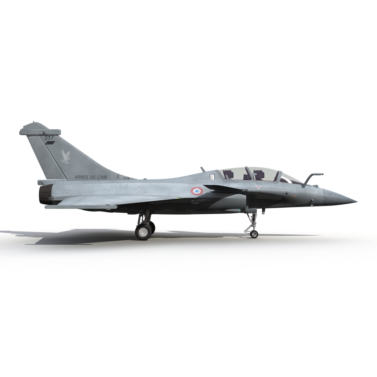 French Fighter Dassault Rafale Rigged 3D