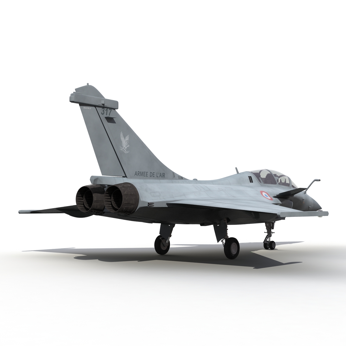 French Fighter Dassault Rafale Rigged 3D