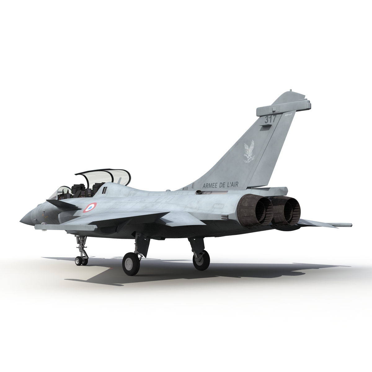 French Fighter Dassault Rafale Rigged 3D