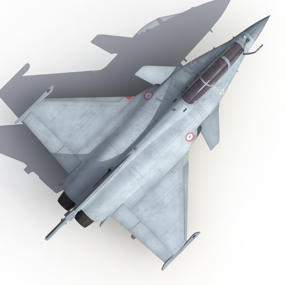 French Fighter Dassault Rafale Rigged 3D