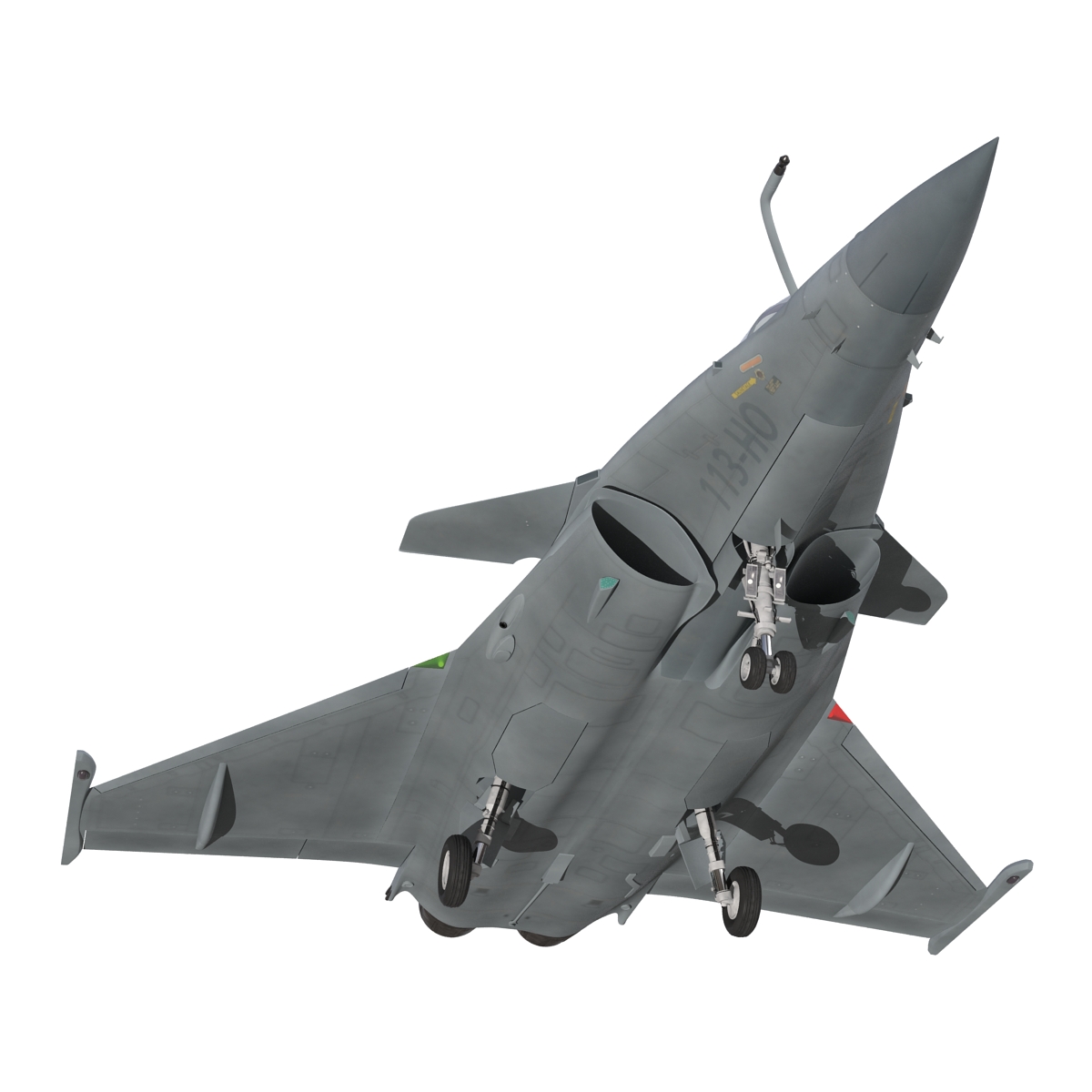 French Fighter Dassault Rafale Rigged 3D