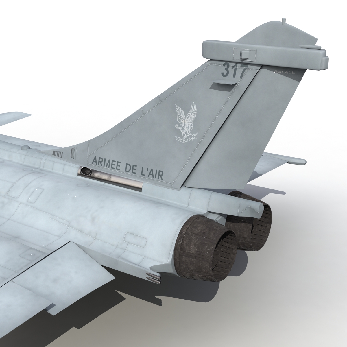 French Fighter Dassault Rafale Rigged 3D