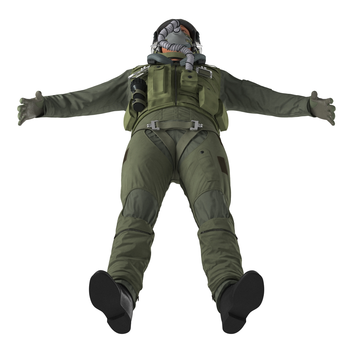 3D US Military Jet Fighter Pilot Rigged