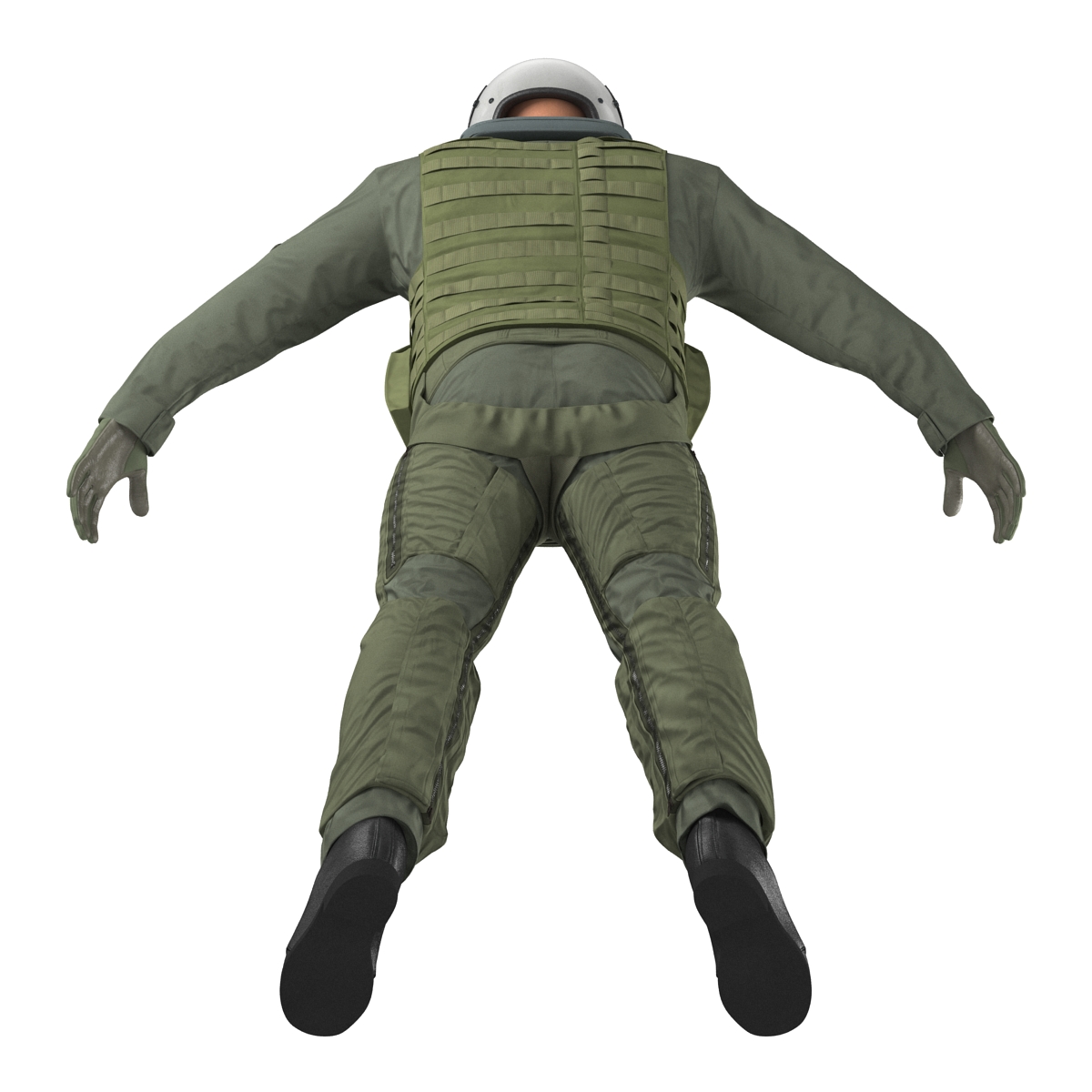 3D US Military Jet Fighter Pilot Rigged