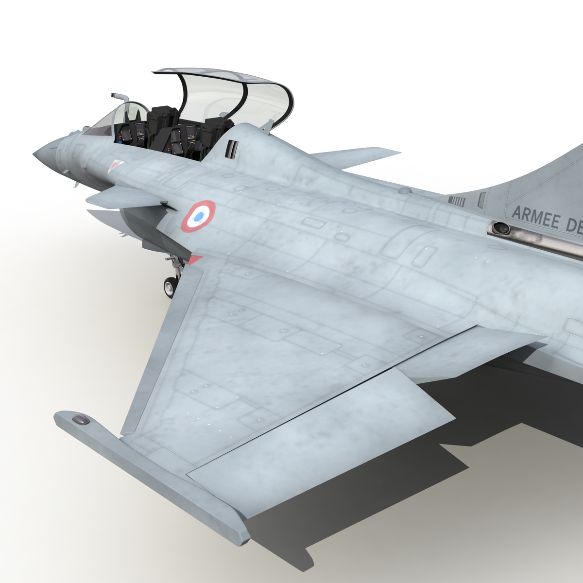 French Fighter Dassault Rafale Rigged 3D