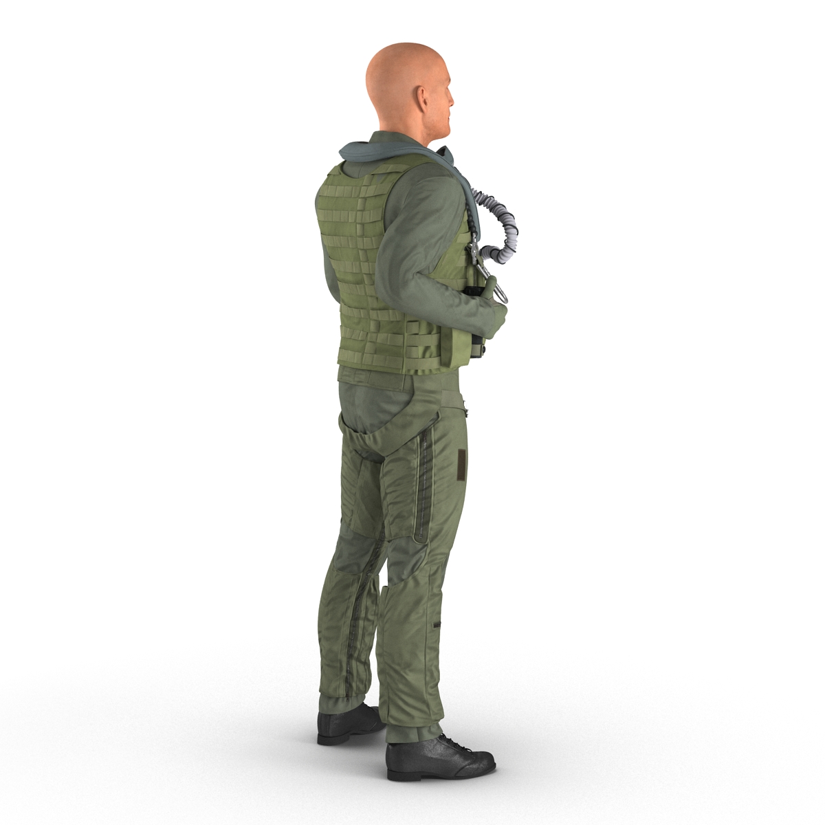 3D US Military Jet Fighter Pilot Rigged