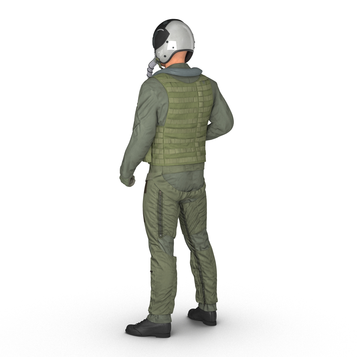 3D US Military Jet Fighter Pilot Rigged