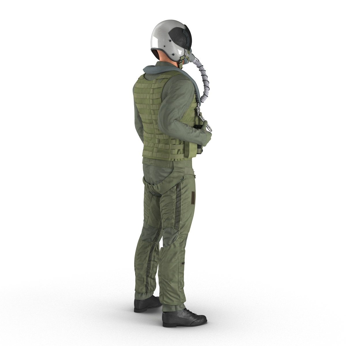 3D US Military Jet Fighter Pilot Rigged