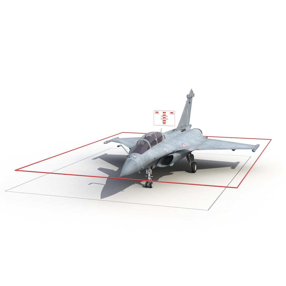 French Fighter Dassault Rafale Rigged 3D