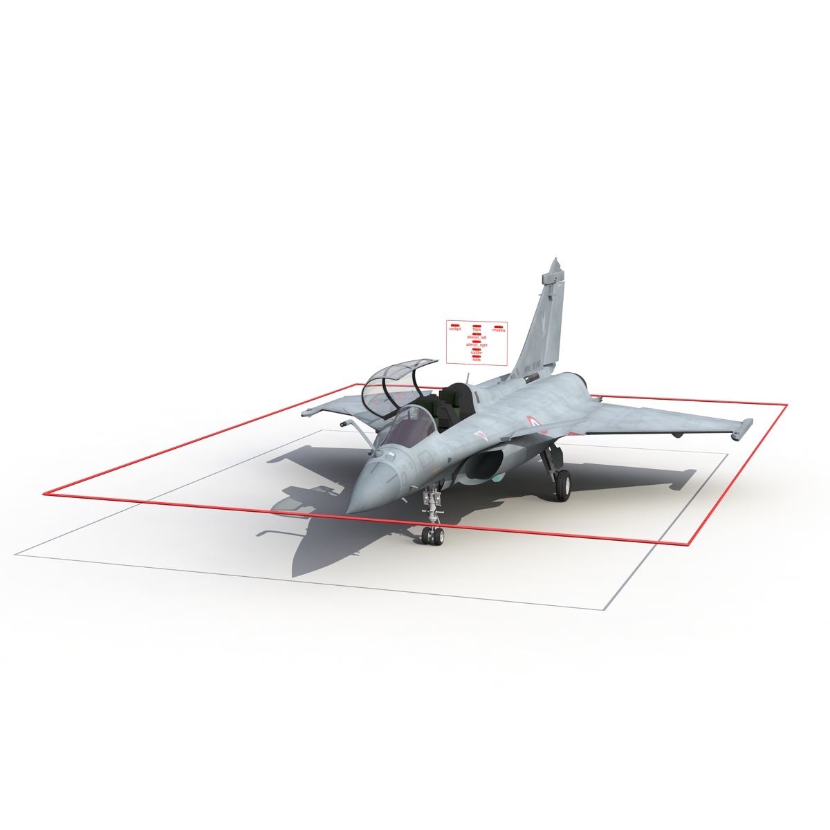 French Fighter Dassault Rafale Rigged 3D