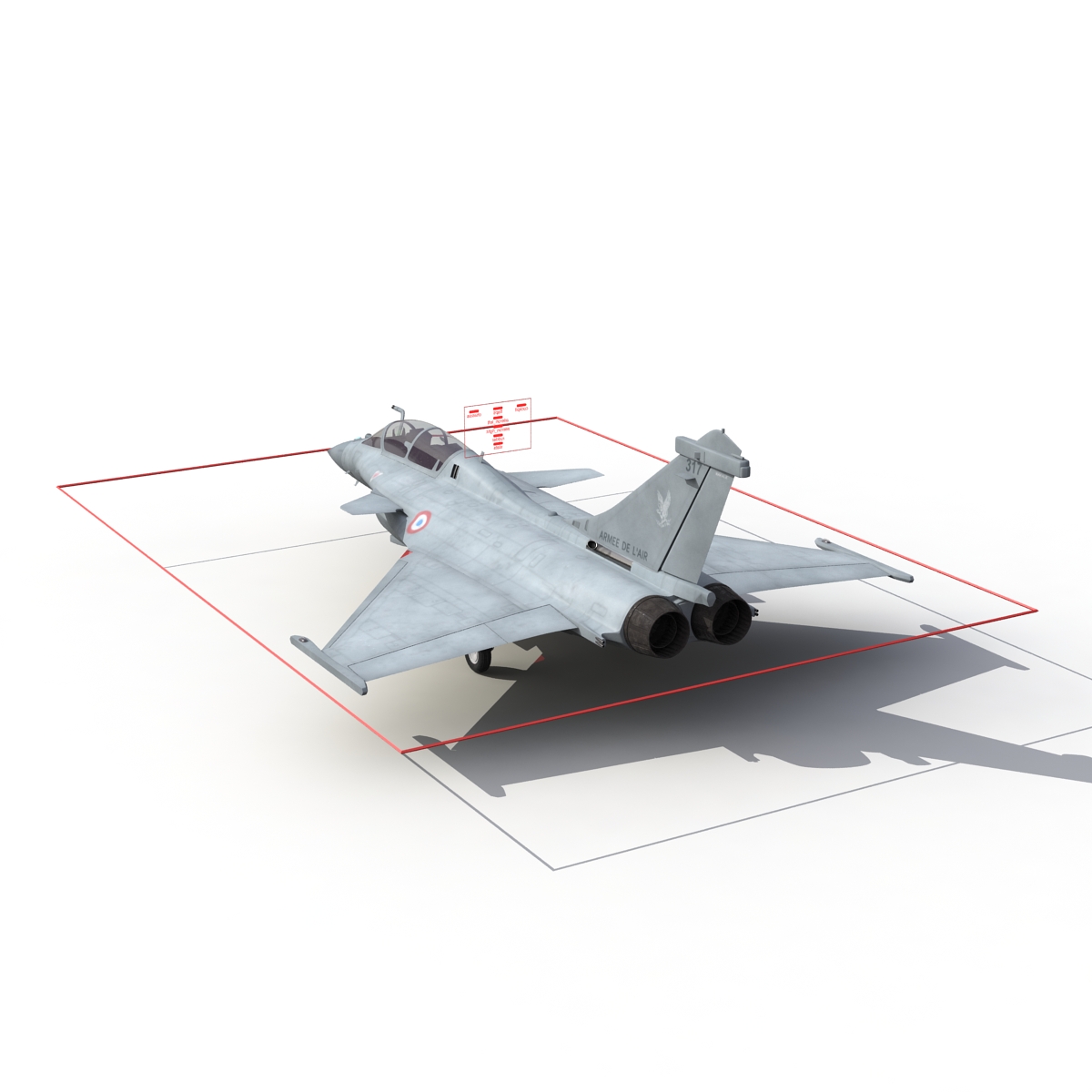 French Fighter Dassault Rafale Rigged 3D