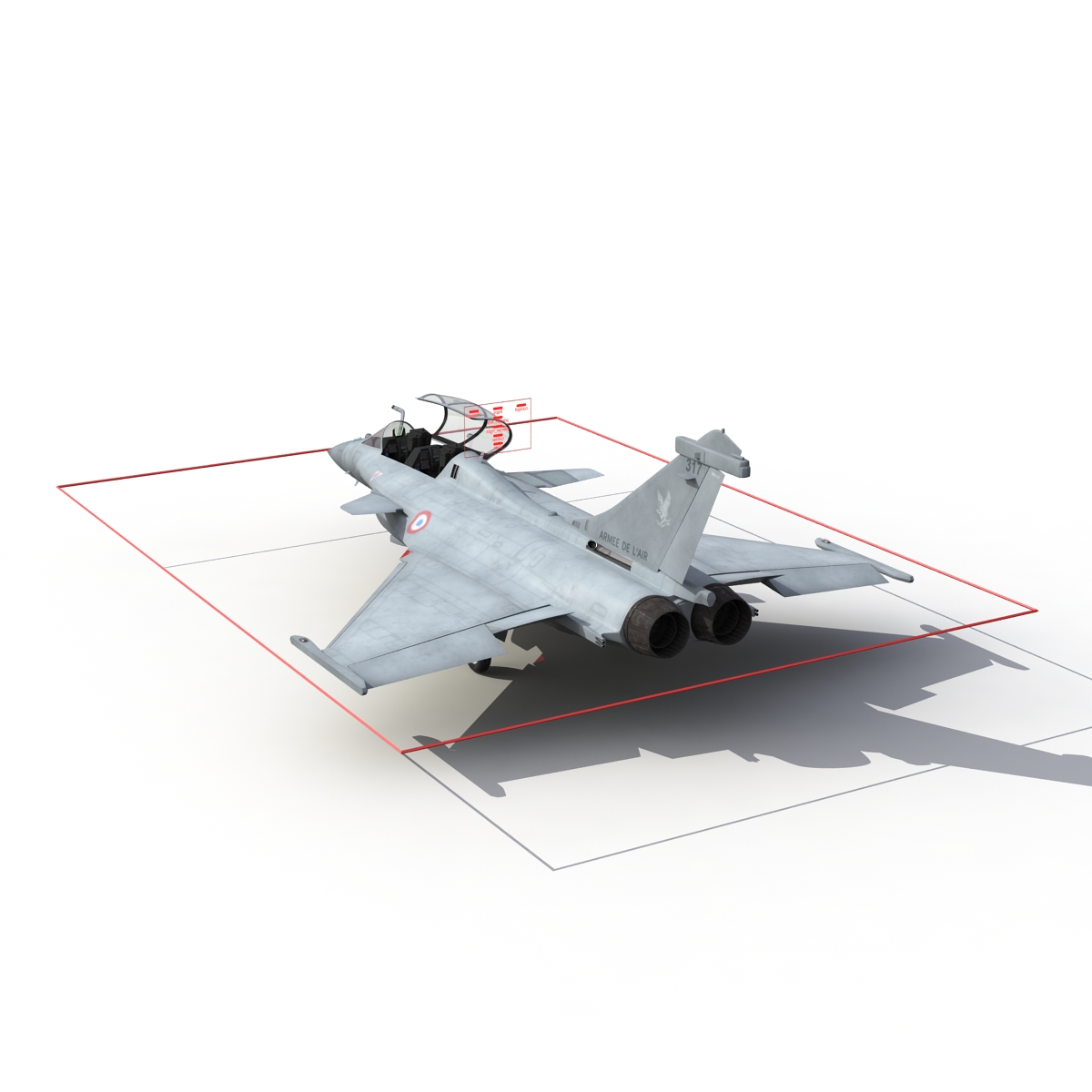 French Fighter Dassault Rafale Rigged 3D