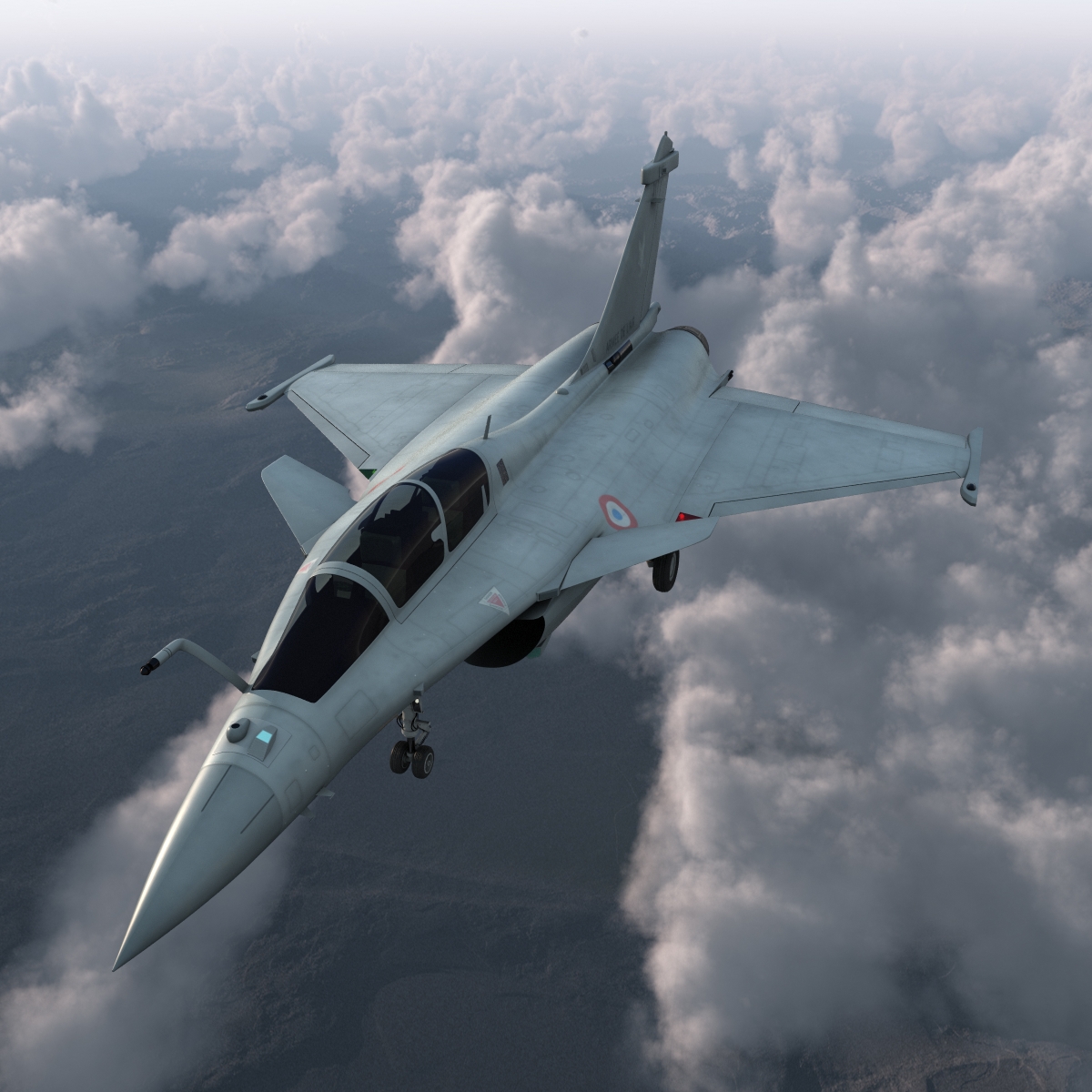 French Fighter Dassault Rafale Rigged 3D