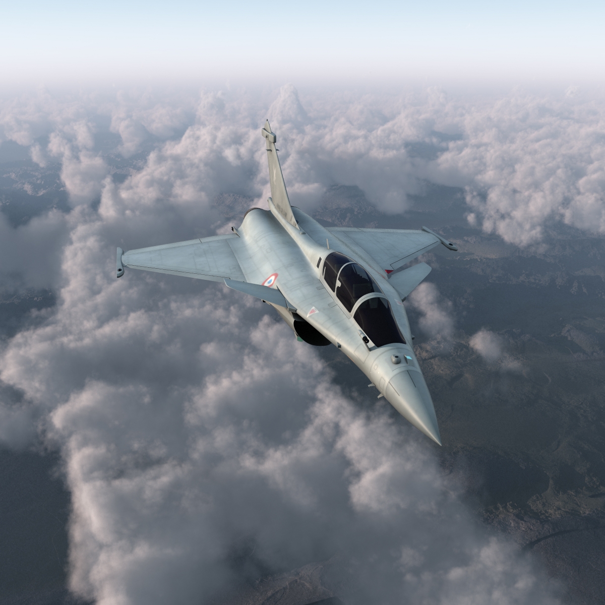 French Fighter Dassault Rafale Rigged 3D