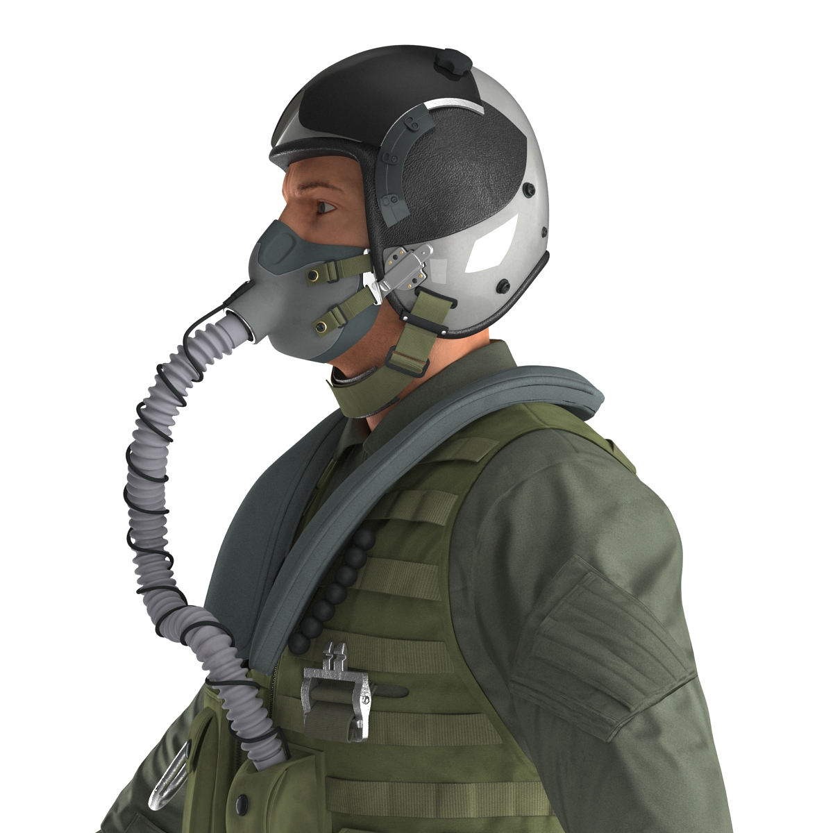 3D US Military Jet Fighter Pilot Rigged