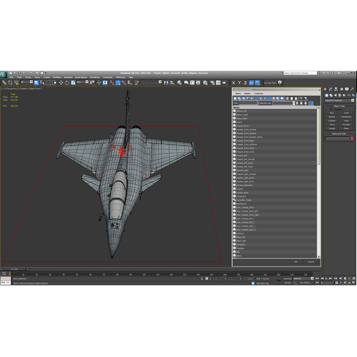 French Fighter Dassault Rafale Rigged 3D