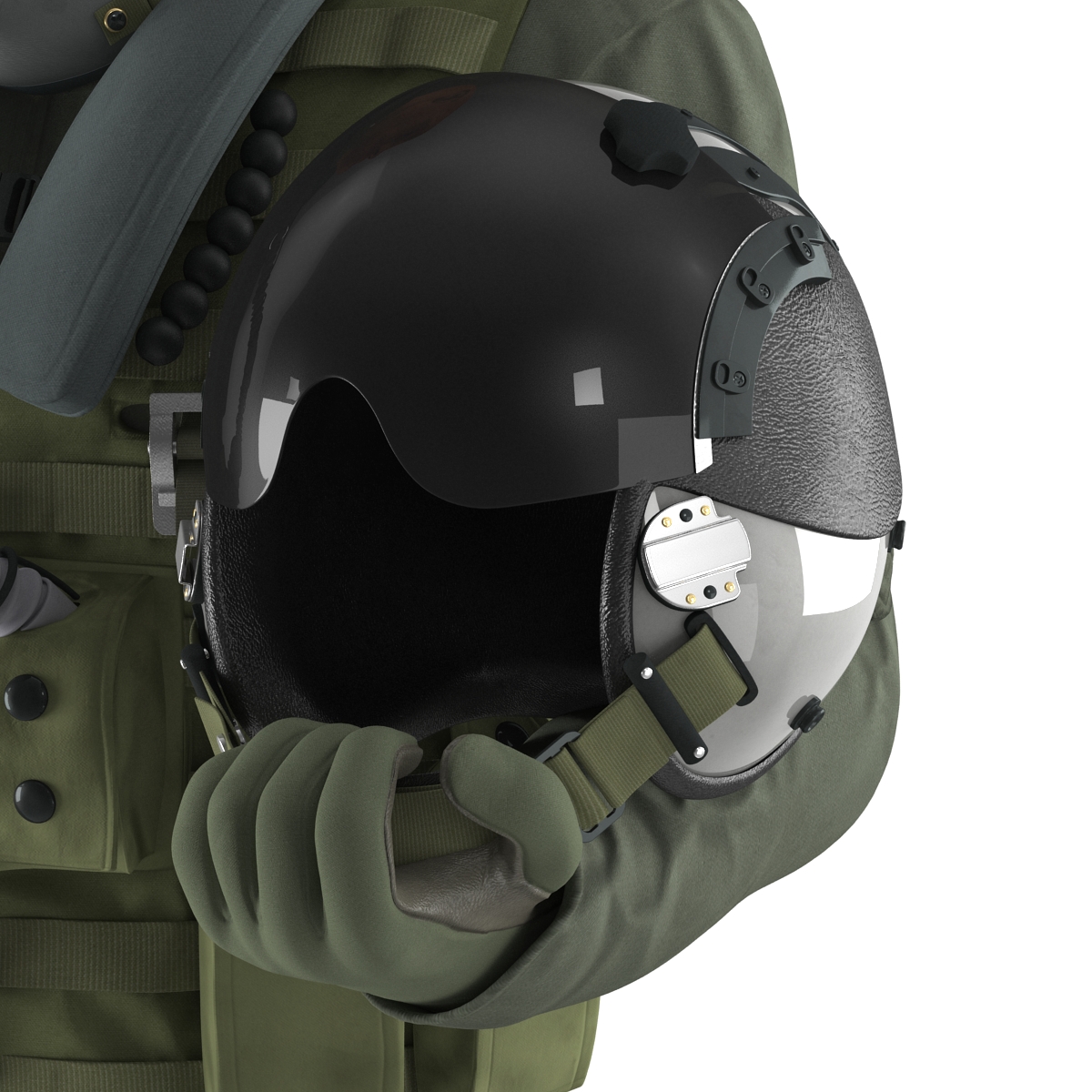 3D US Military Jet Fighter Pilot Rigged