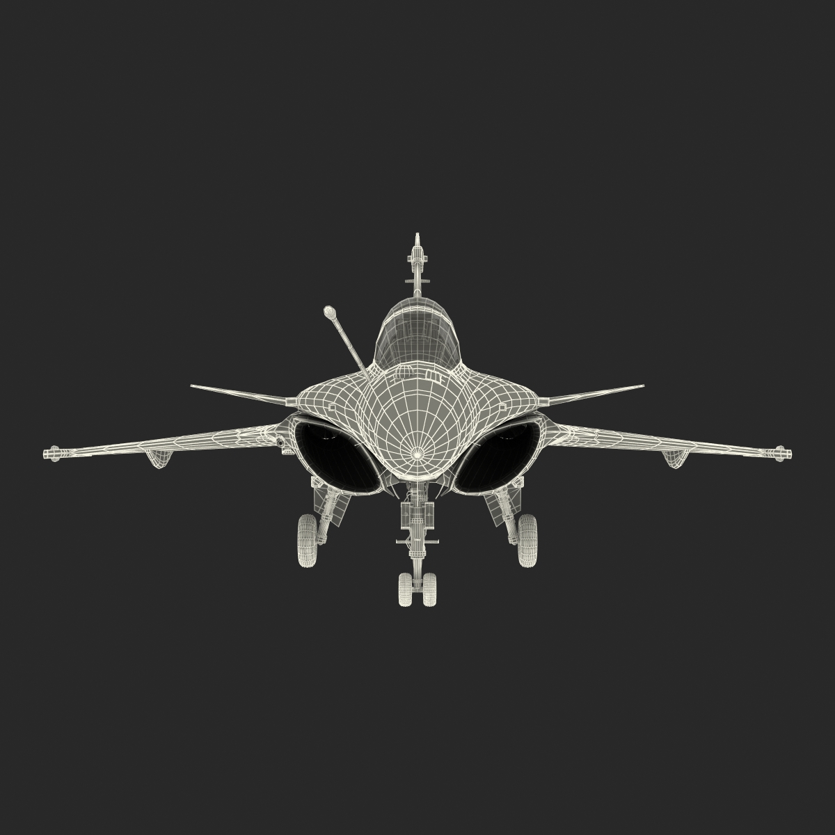 French Fighter Dassault Rafale Rigged 3D