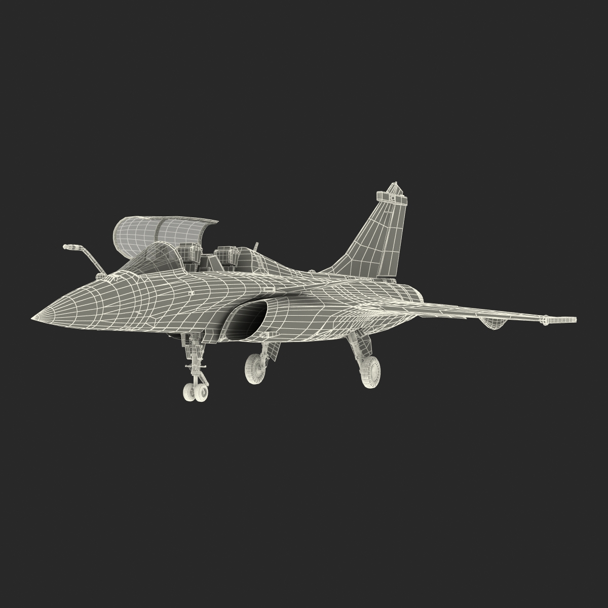 French Fighter Dassault Rafale Rigged 3D