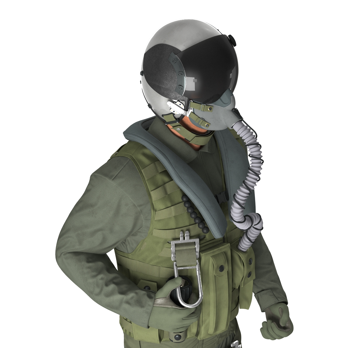 3D US Military Jet Fighter Pilot Rigged