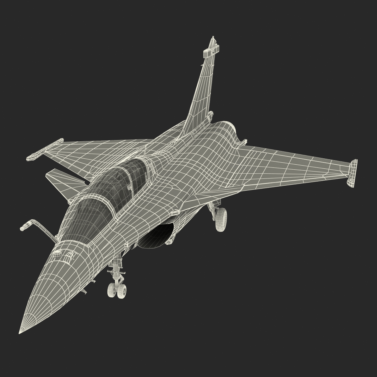 French Fighter Dassault Rafale Rigged 3D