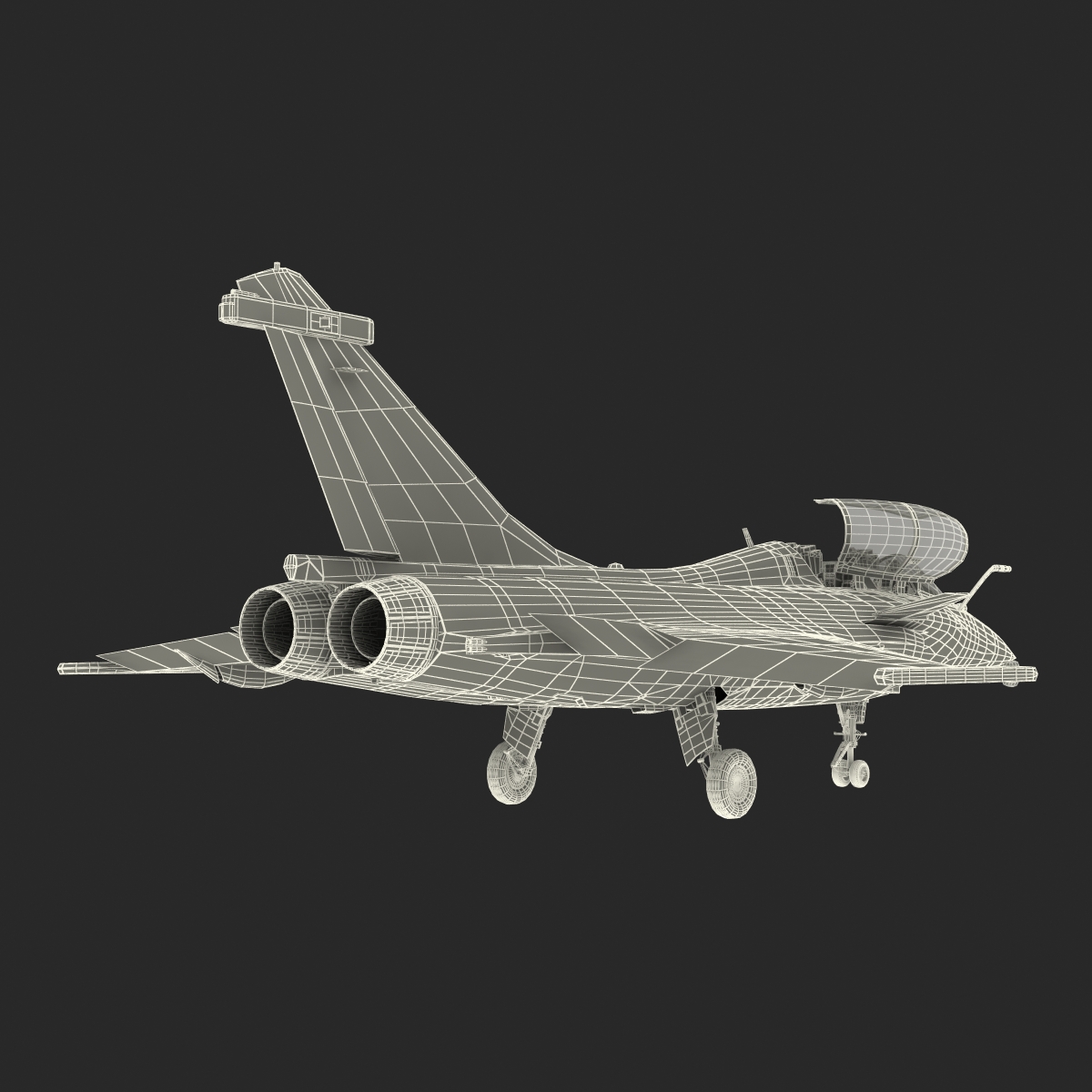 French Fighter Dassault Rafale Rigged 3D