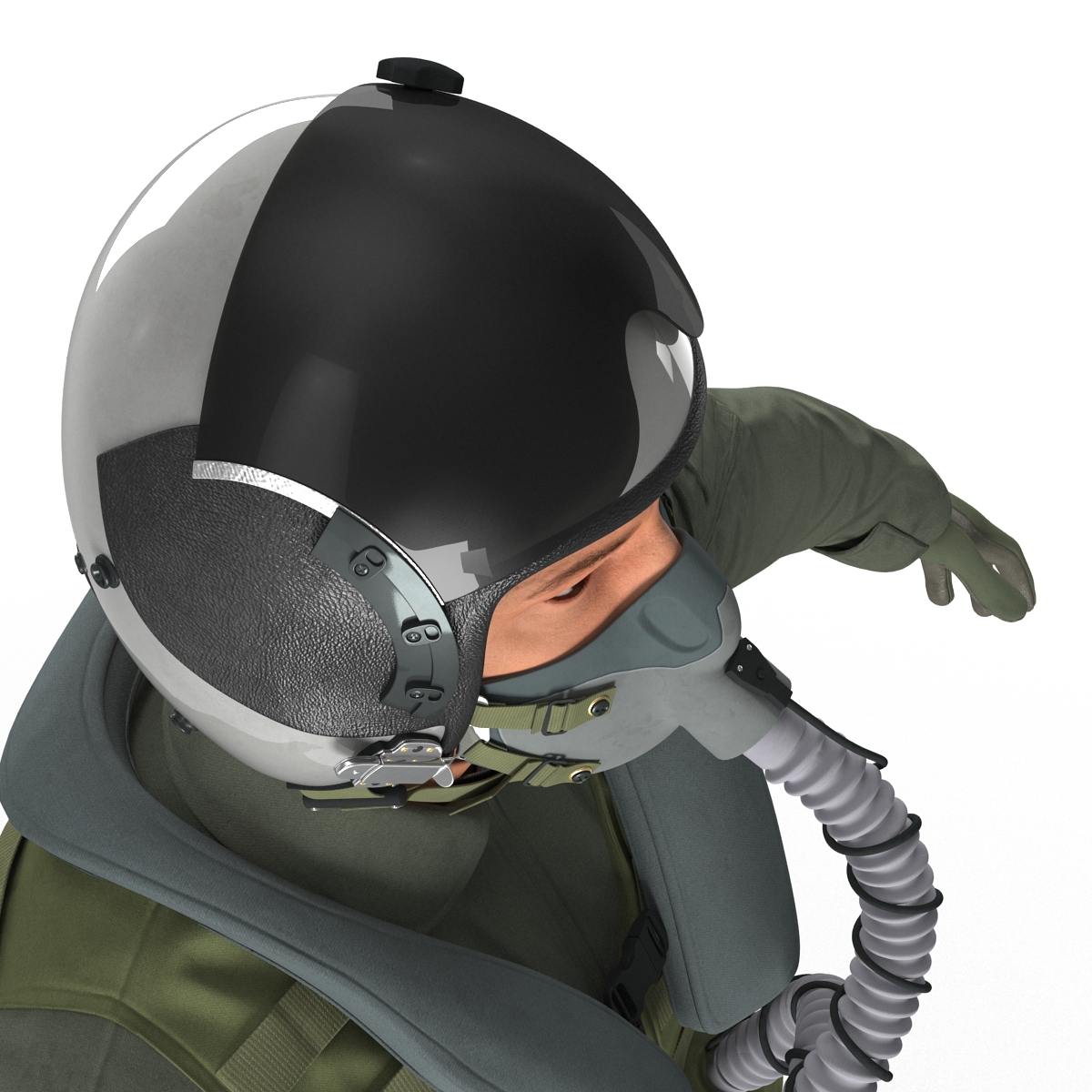 3D US Military Jet Fighter Pilot Rigged