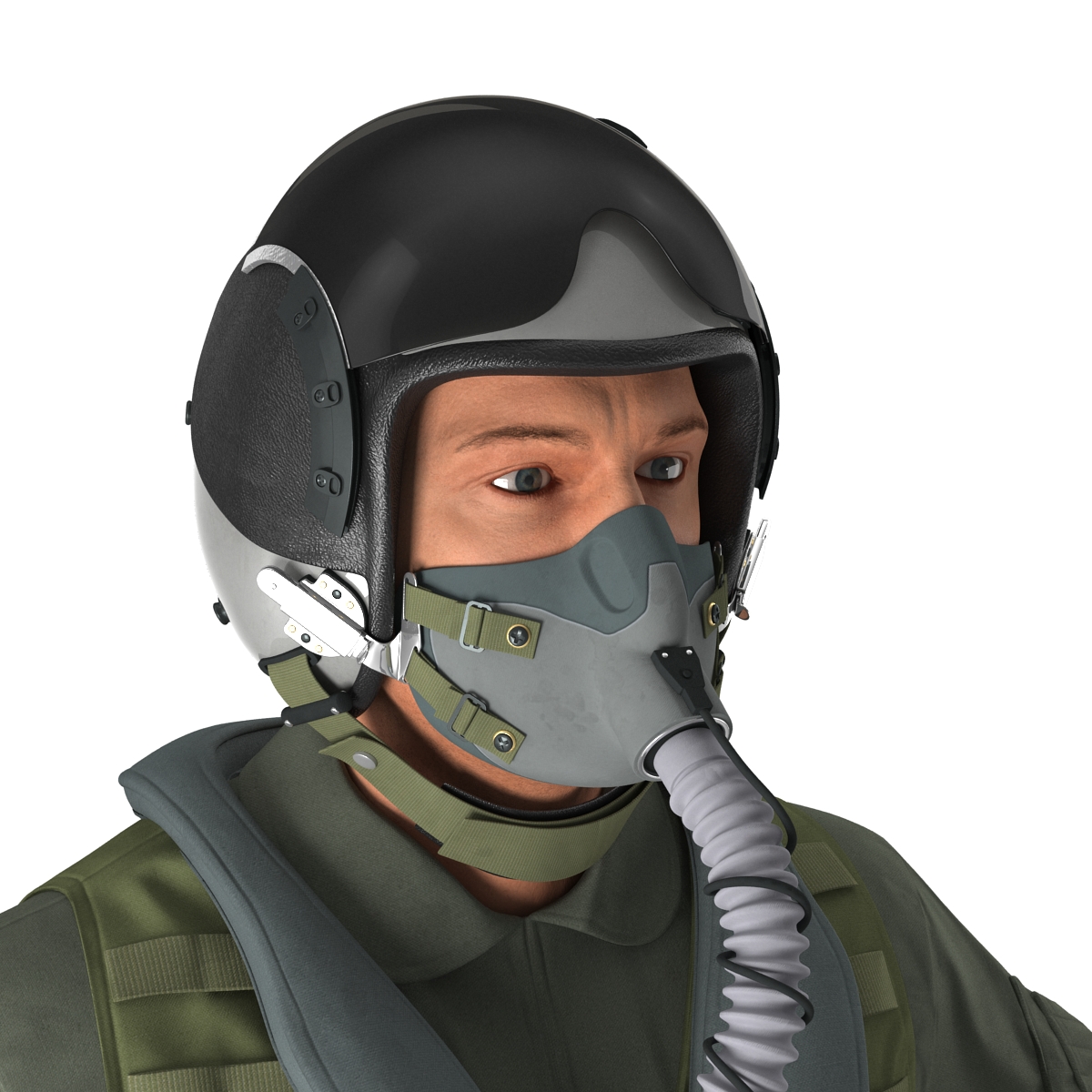 3D US Military Jet Fighter Pilot Rigged