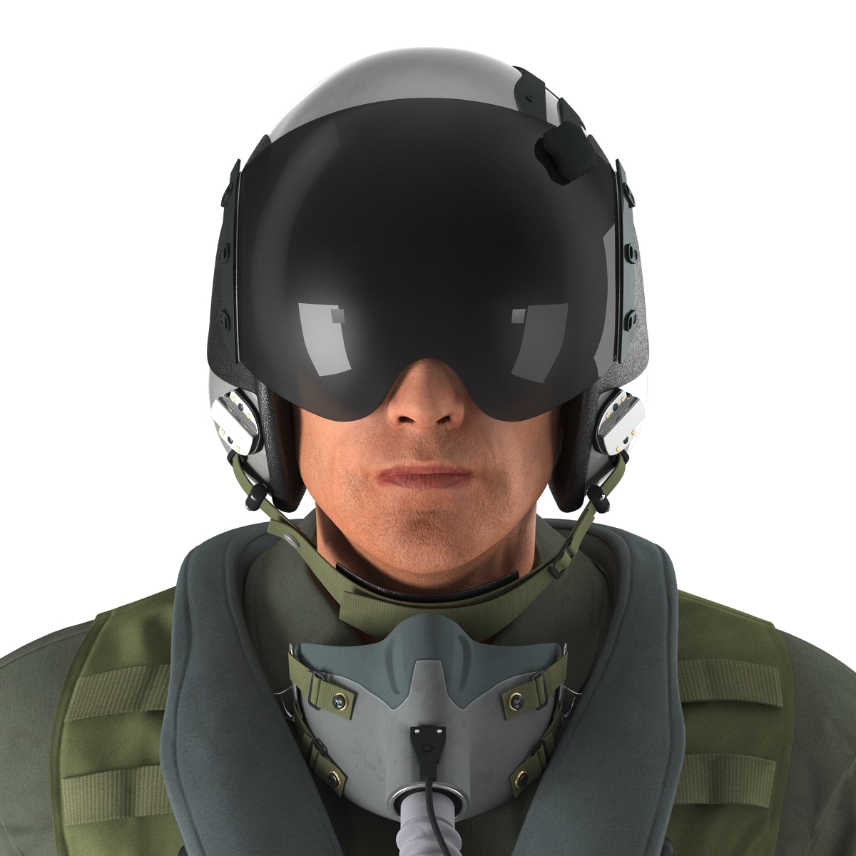 3D US Military Jet Fighter Pilot Rigged