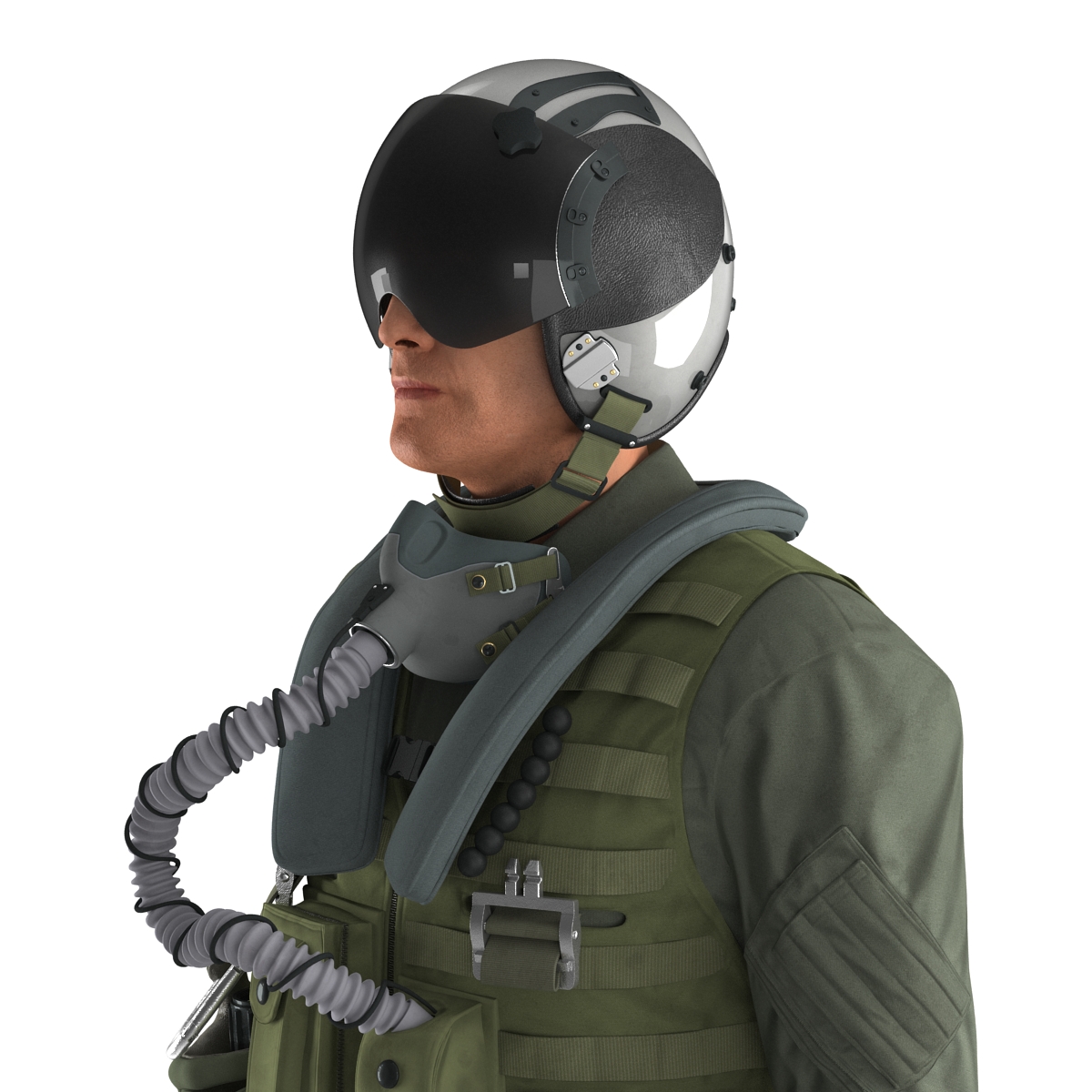 3D US Military Jet Fighter Pilot Rigged