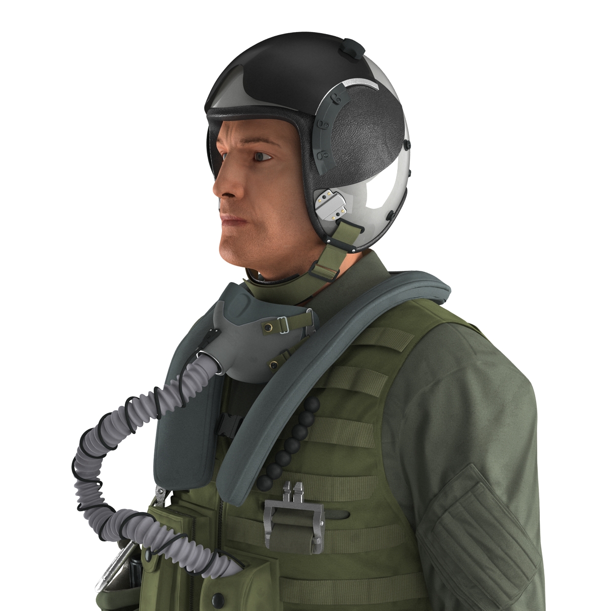 3D US Military Jet Fighter Pilot Rigged